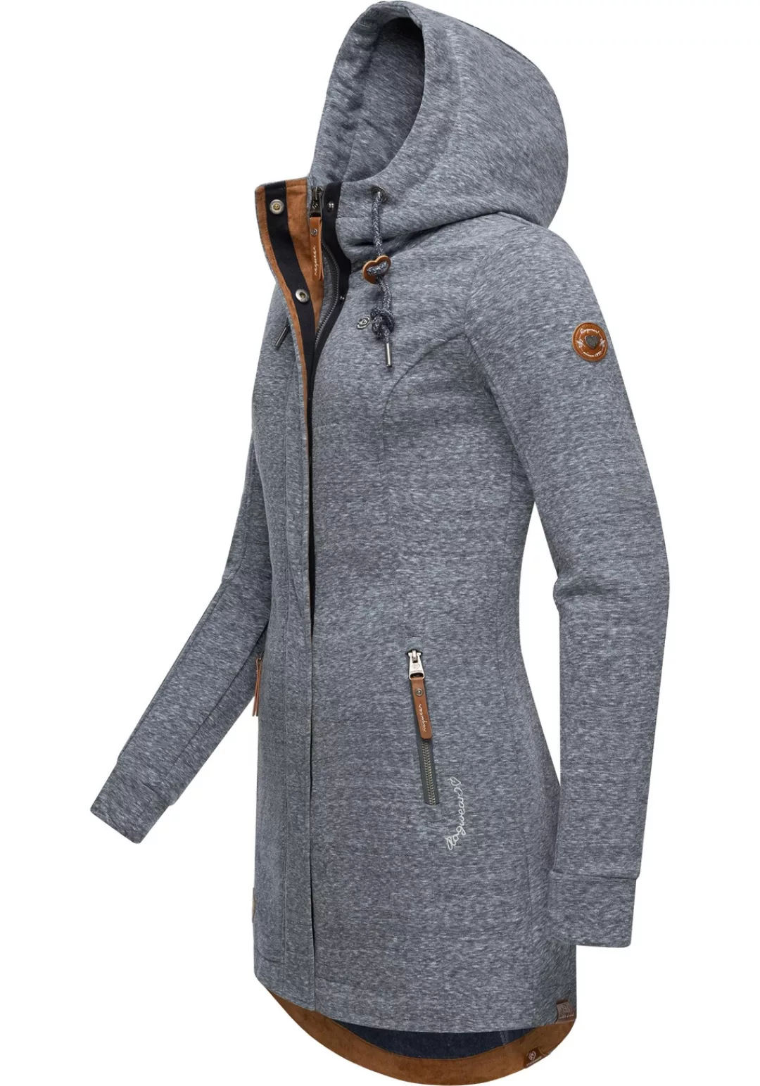 Ragwear Sweatjacke "Letty Intl.", Sportliche Kapuzenjacke mit Kunstleder-El günstig online kaufen