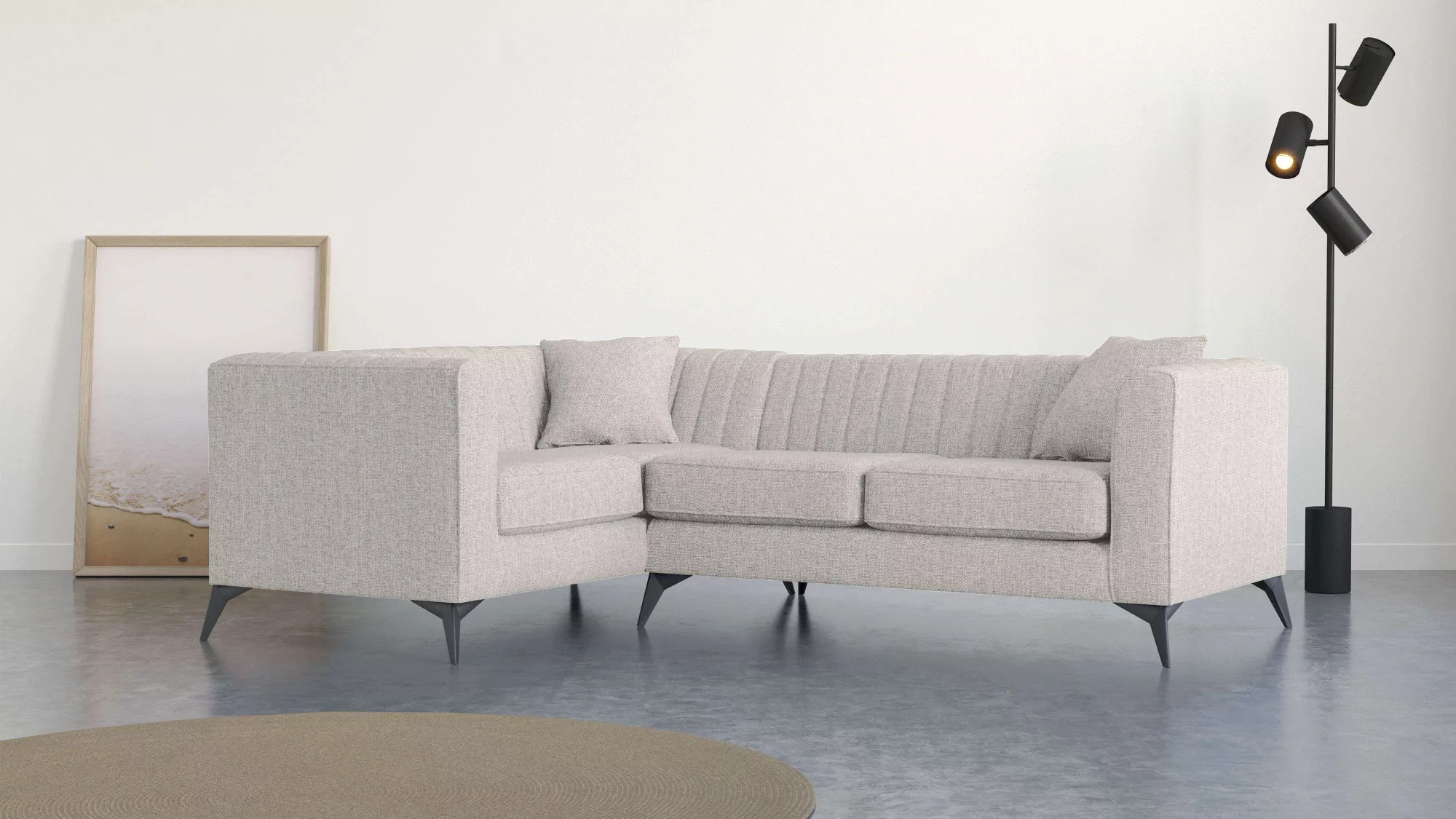 Places of Style Ecksofa "MATTHEW L-Form ideal für kleine Räume, Maße B/T/H: günstig online kaufen