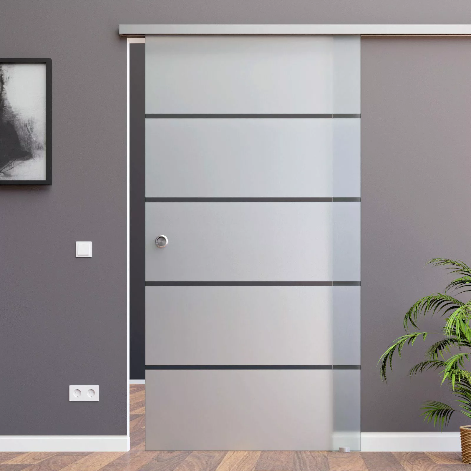 AMOD Glasschiebetür P1 (SlimLine, Komplett Set), günstig online kaufen