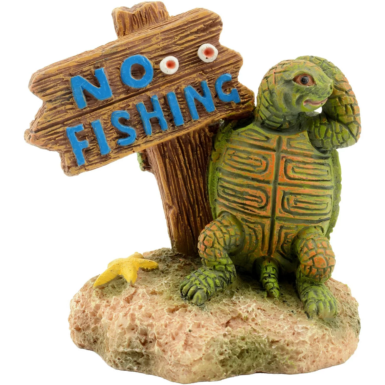 Aquarium-Dekofigur Schildkröte No Fishing günstig online kaufen