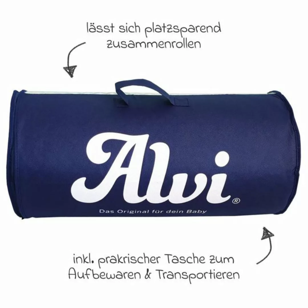 Alvi® Baby-Reisebett Mosaik - Grau, Baby Reisebettmatratze 60x120 cm rollba günstig online kaufen