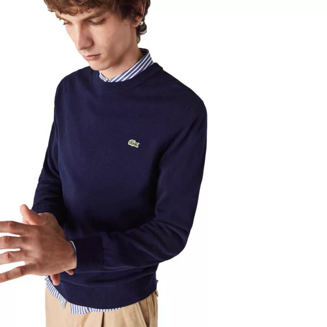 Lacoste Classic Fit Crew Organic Cotton Pullover XS Navy Blue günstig online kaufen