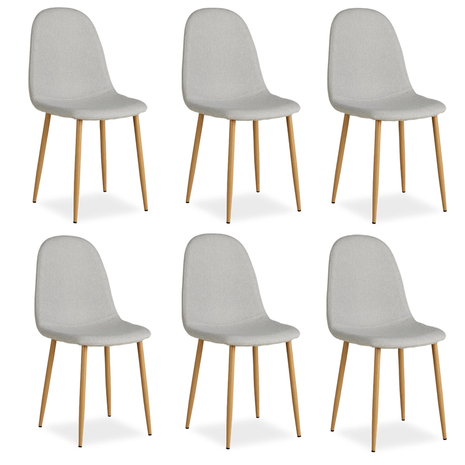 Homestyle4u Esszimmerstuhl 6er Set in Grau 2338 günstig online kaufen