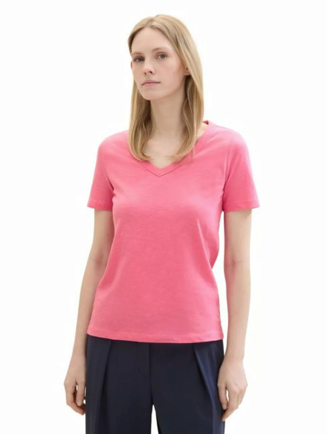 TOM TAILOR V-Shirt mit melierter Optik günstig online kaufen