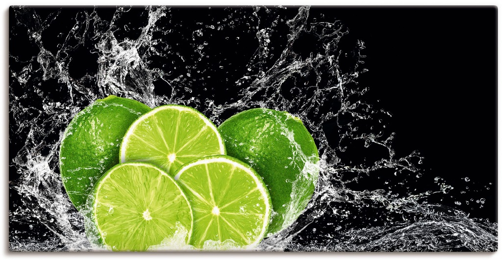 Artland Wandbild "Limone mit Spritzwasser", Obst Bilder, (1 St.), als Leinw günstig online kaufen