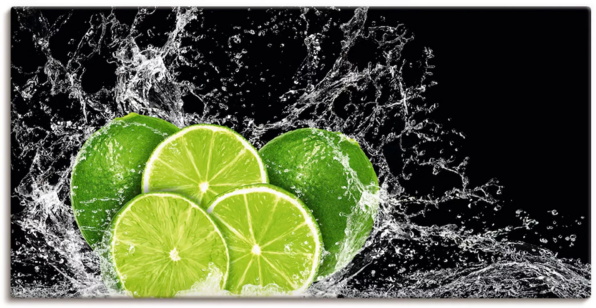Artland Wandbild "Limone mit Spritzwasser", Obst Bilder, (1 St.) günstig online kaufen