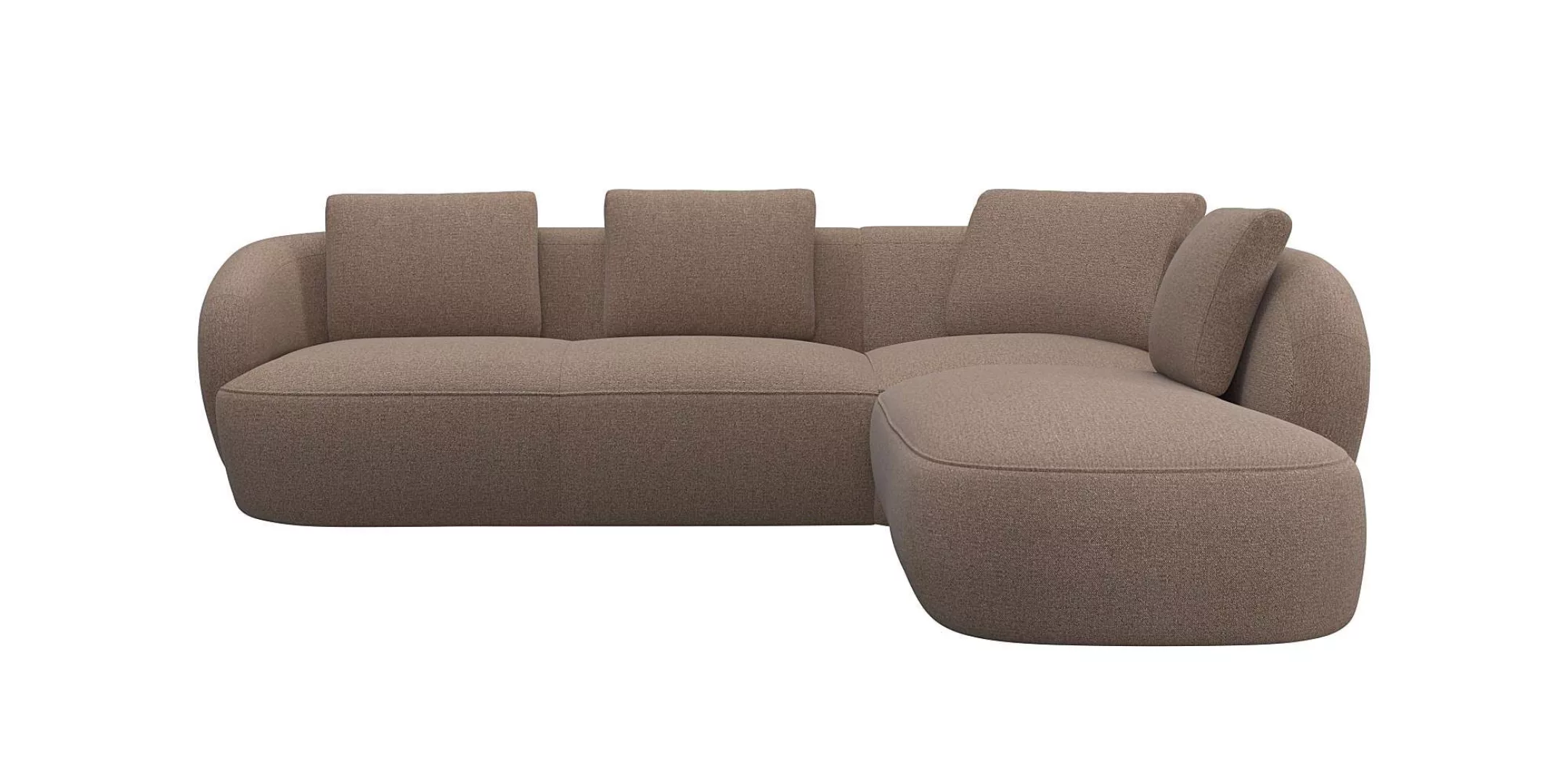 FLEXLUX Ecksofa "Torino, rund, L-Form, Sofa-Ecke mit Ottomane", Modernes, o günstig online kaufen