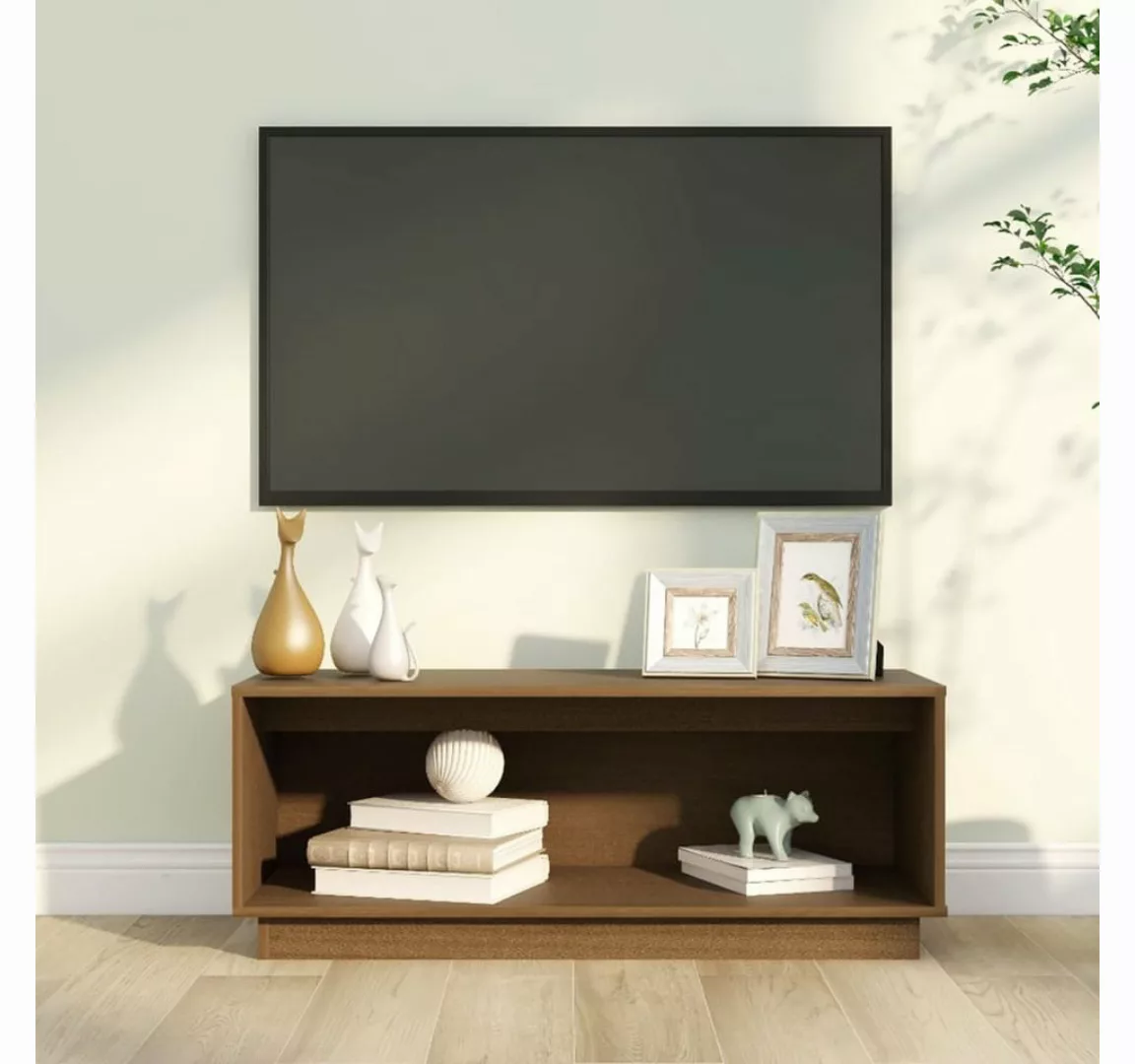 vidaXL TV-Schrank TV-Schrank Honigbraun 90x35x35 cm Massivholz Kiefer Lowbo günstig online kaufen