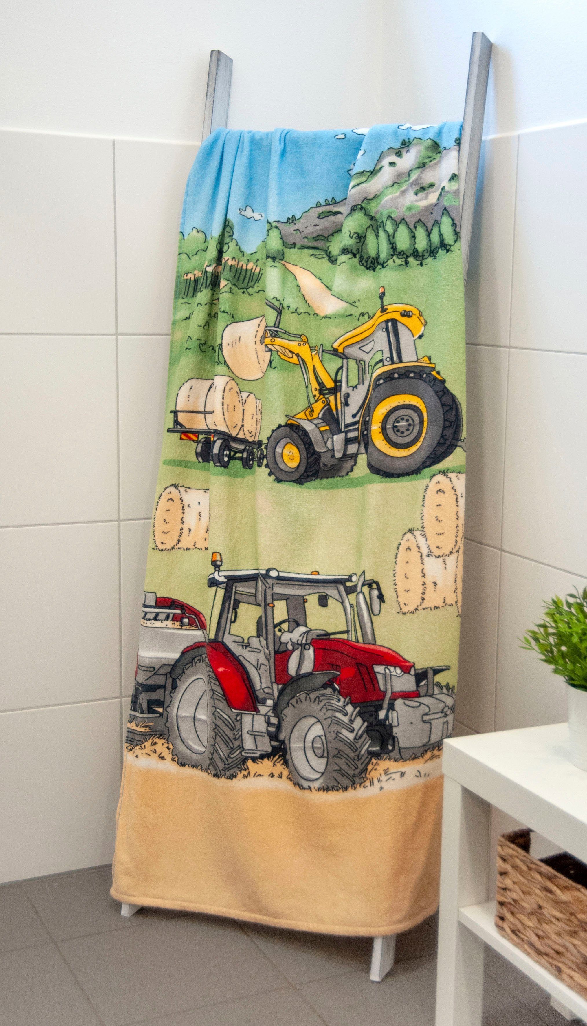 Herding Badetuch  Traktor ¦ mehrfarbig ¦ Maße (cm): B: 75 H: 1 Badtextilien günstig online kaufen