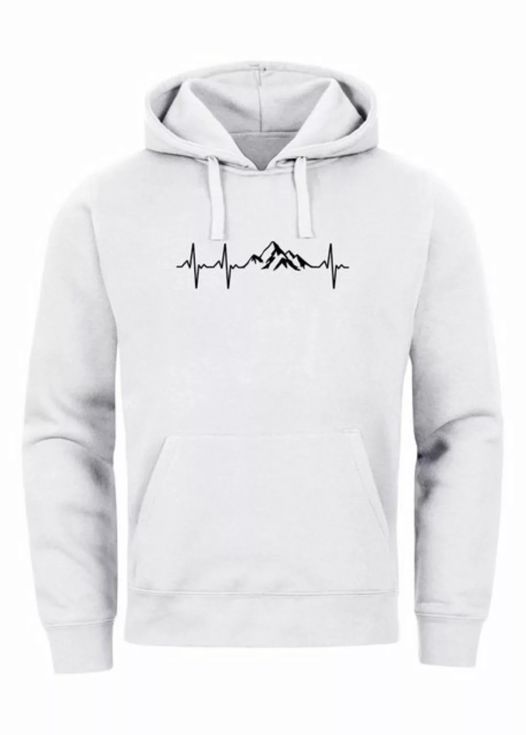 Neverless Hoodie Hoodie Herren Print Wandern Berge Herzschlag Outdoor Aufdr günstig online kaufen