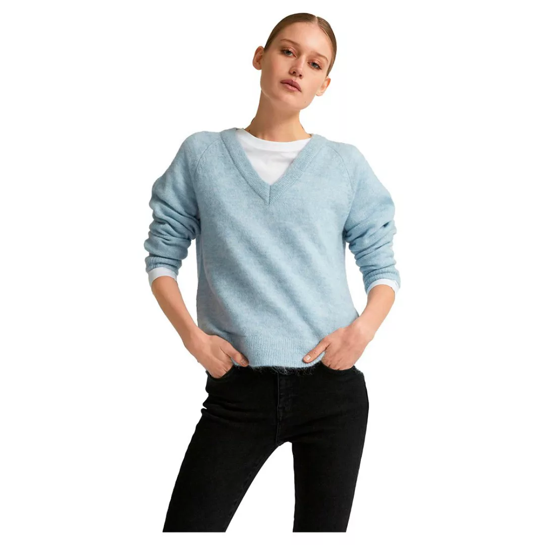 Selected Lulu Langarm-pullover Mit V-ausschnitt XL Cashmere Blue günstig online kaufen