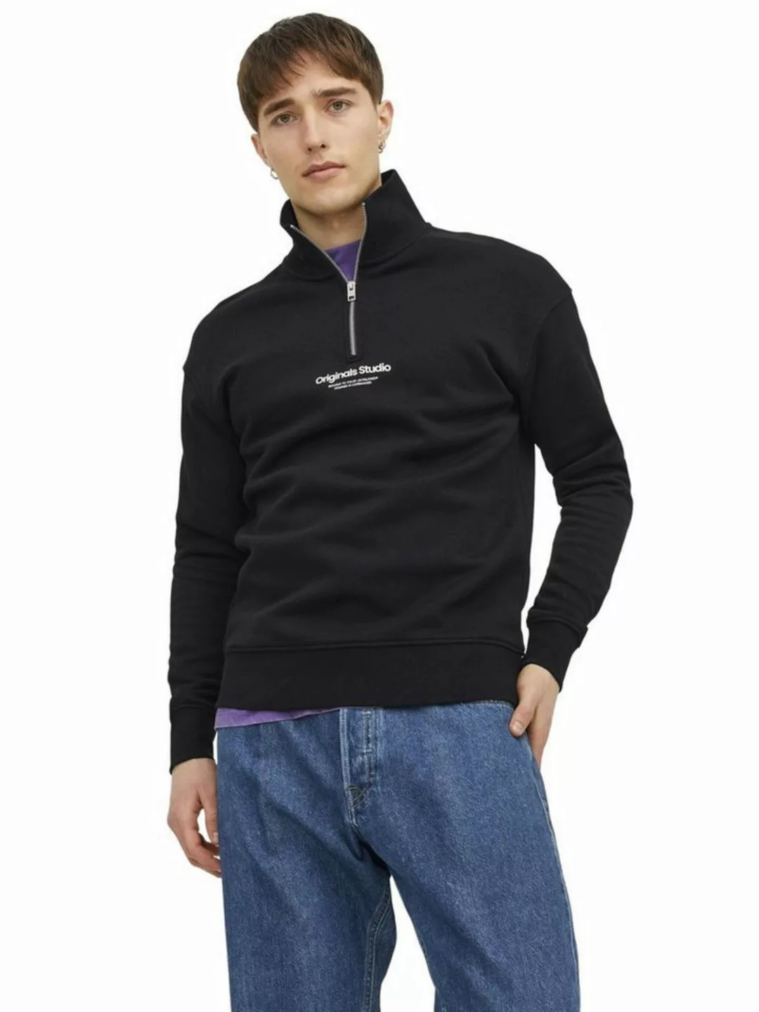 Jack & Jones Herren Stehkragen Pullover JORVESTERBRO QUARTER ZIP - Relaxed günstig online kaufen