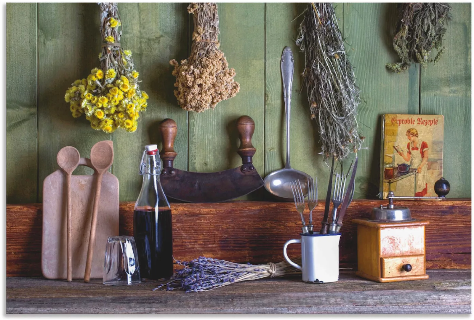 Artland Wandbild "Rustikale Küchenszene", Innenarchitektur, (1 St.) günstig online kaufen