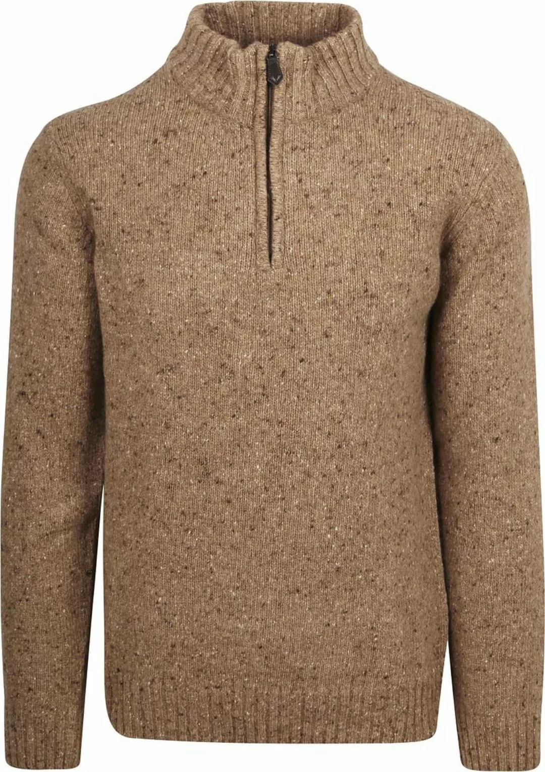 Suitable Half Zip Pullover Tweed Wool Blend Beige - Größe M günstig online kaufen