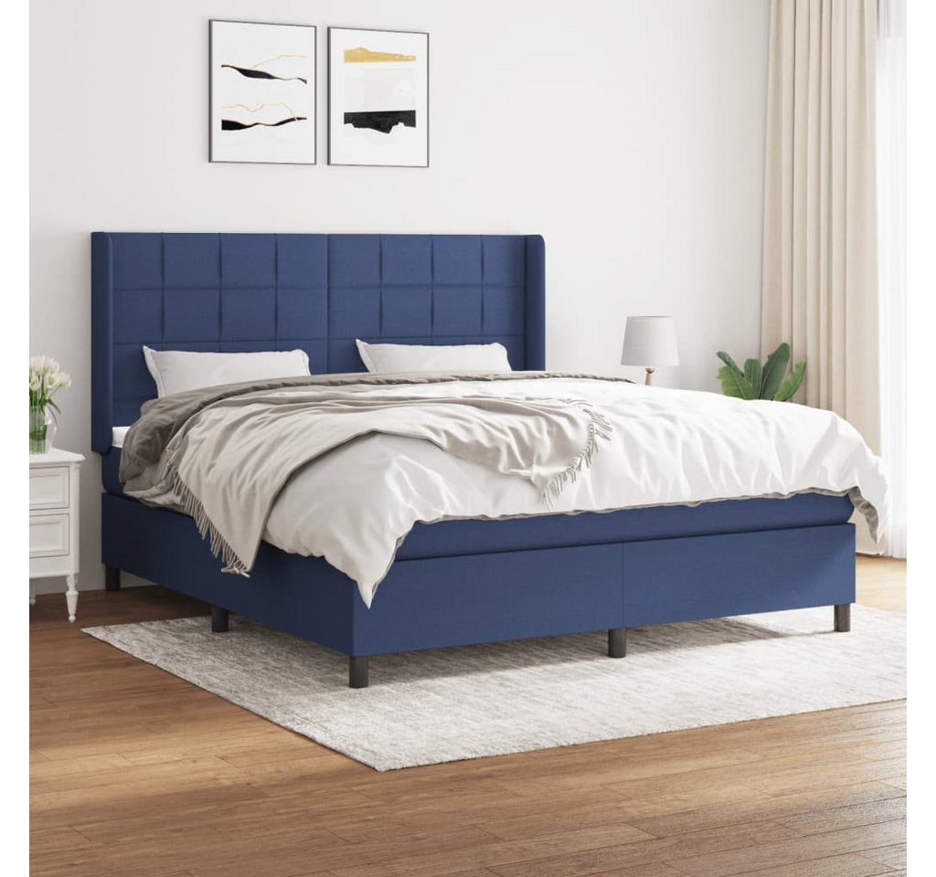 vidaXL Boxspringbett mit Matratze Blau 180x200 cm Stoff1394076 günstig online kaufen