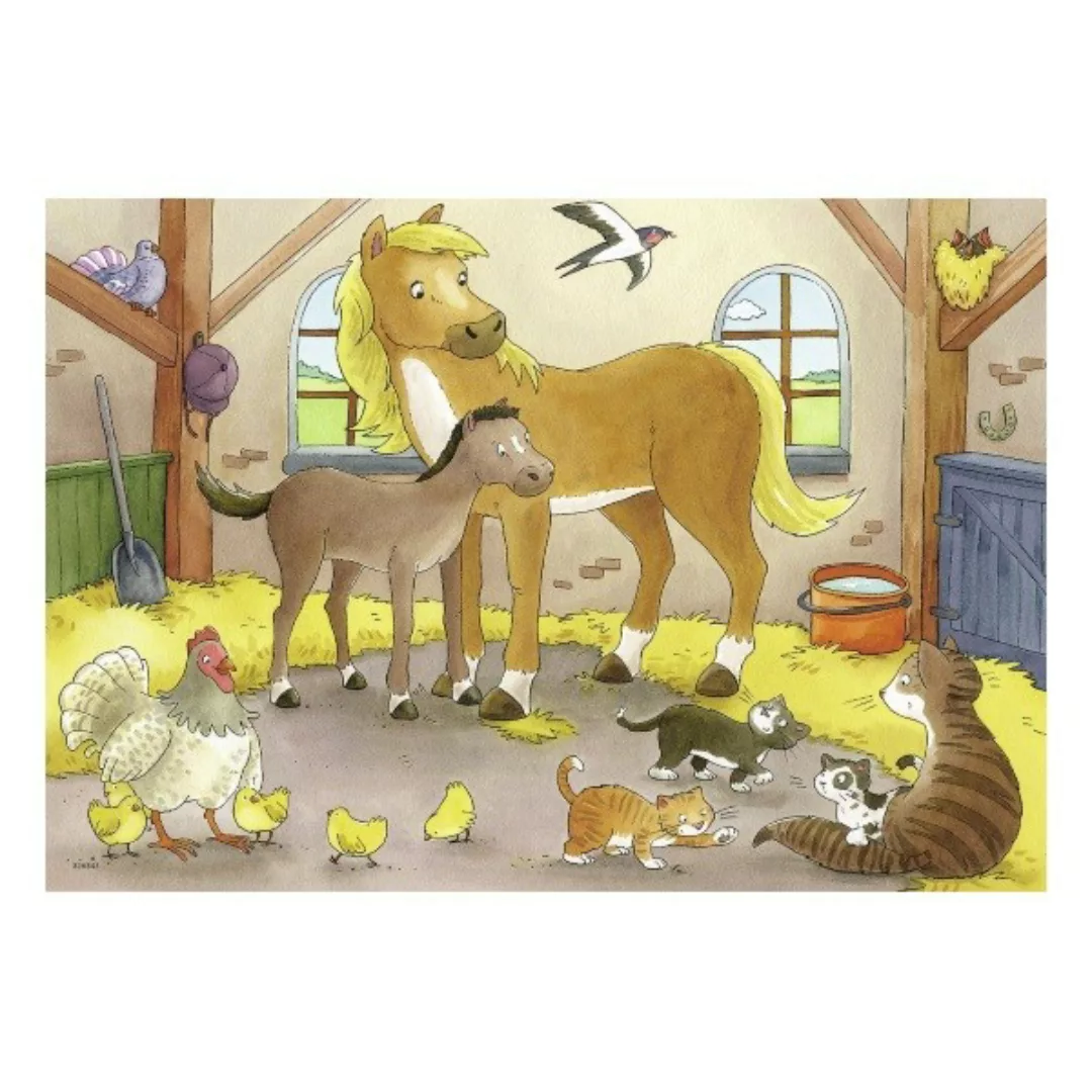 Glückliche Tierfamilien - Puzzle 2 X 12 Teile günstig online kaufen