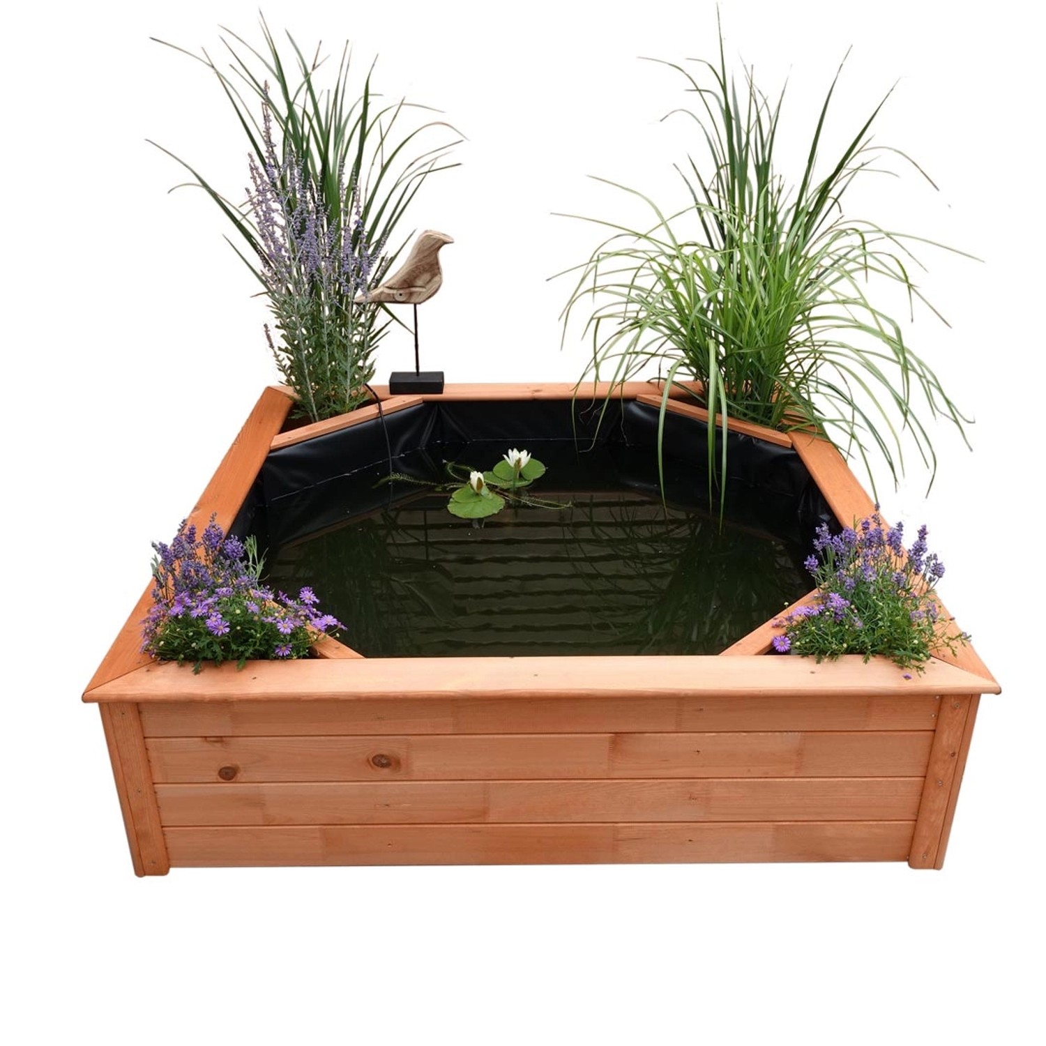 Promadino Hochteich mit 4 Pflanzzonen inkl. Solarpumpe (LxBxH) 144 x 144 x günstig online kaufen