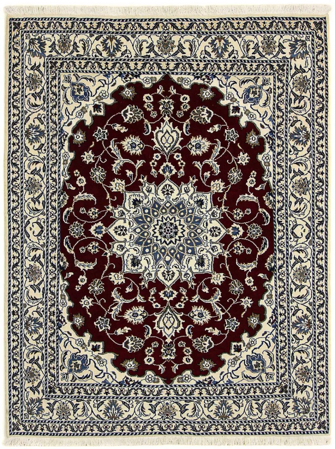 morgenland Orientteppich »Perser - Nain - 191 x 150 cm - dunkelrot«, rechte günstig online kaufen