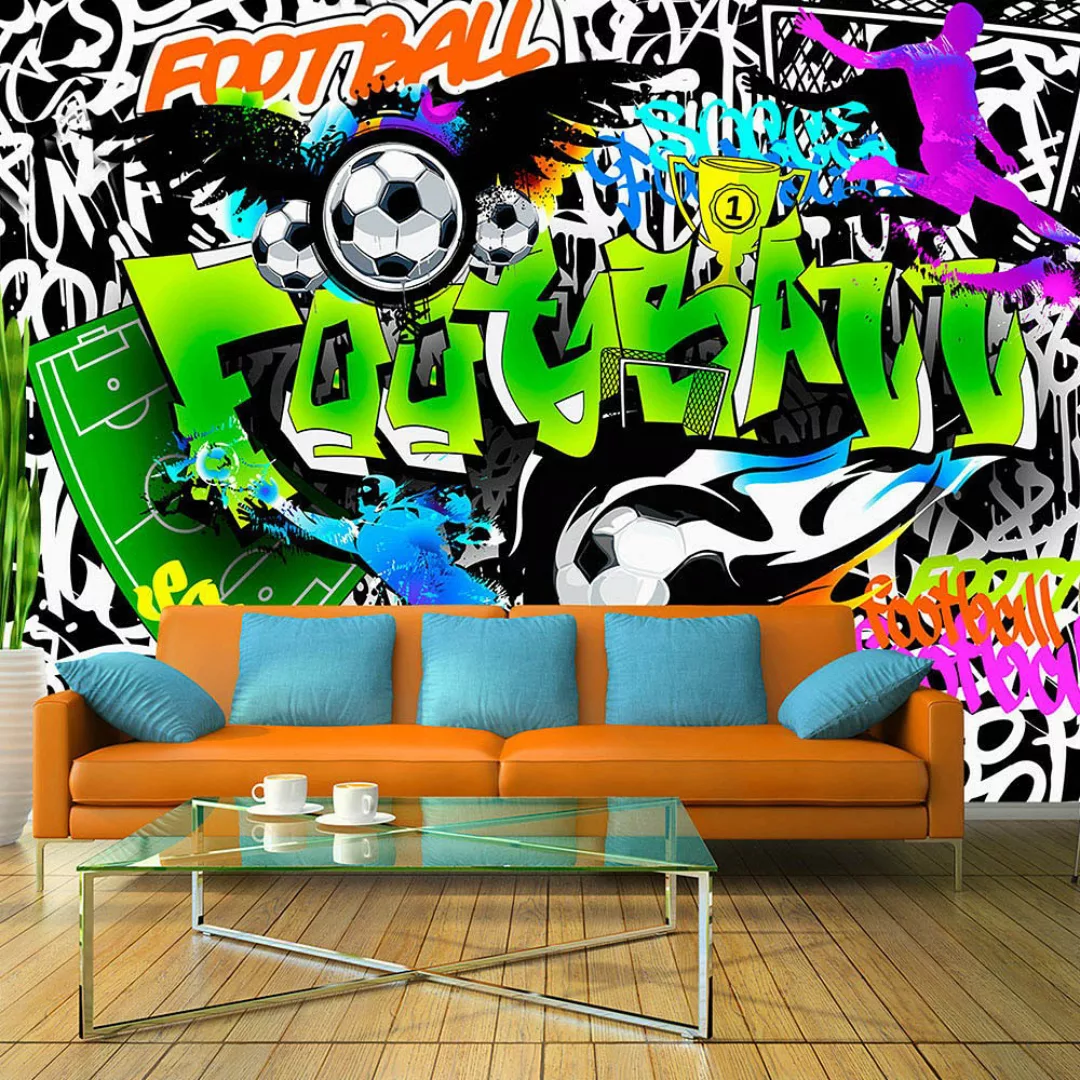 home24 Fototapete Football Graffiti günstig online kaufen