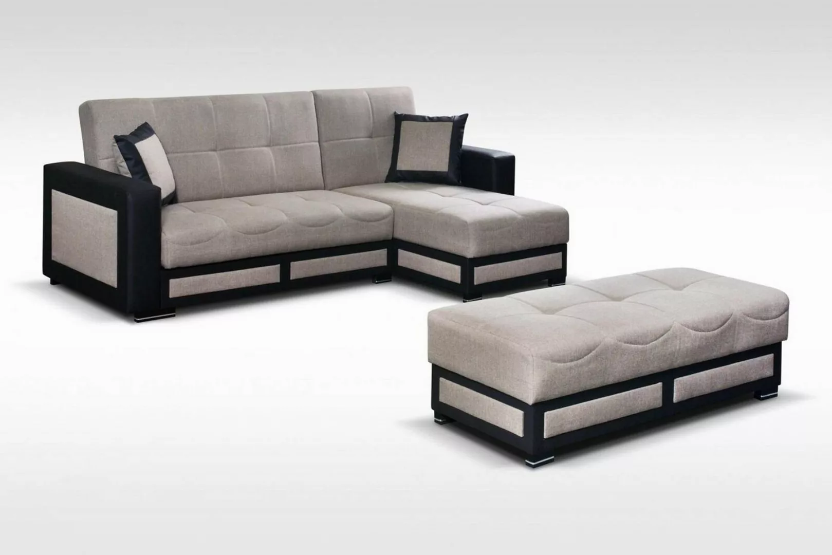 JVmoebel Ecksofa Ecksofa mit Hocker Schlafsofa Garnitur Wohnlandschaft L-Fo günstig online kaufen