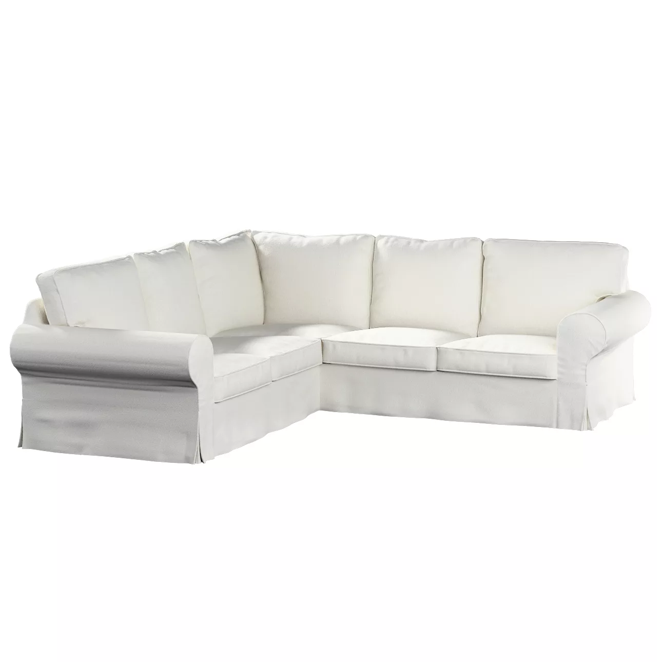 Bezug für Ektorp Ecksofa, weiß, Sofahusse für Ektorp Ecksofa, Teddy / Boucl günstig online kaufen