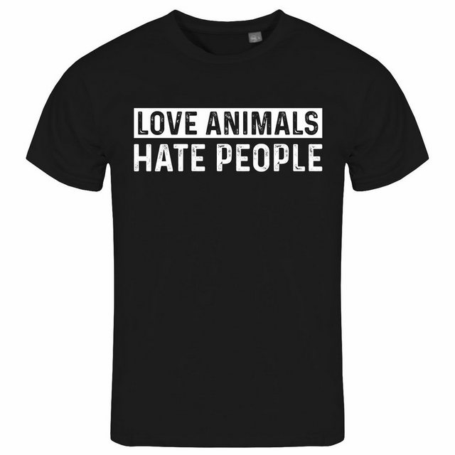 deinshirt Print-Shirt Herren T-Shirt Love Animals hate People Funshirt mit günstig online kaufen