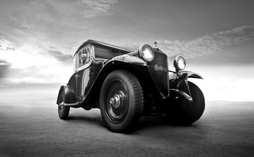 Papermoon Fototapete »Oldtimer Schwarz Weiß« günstig online kaufen