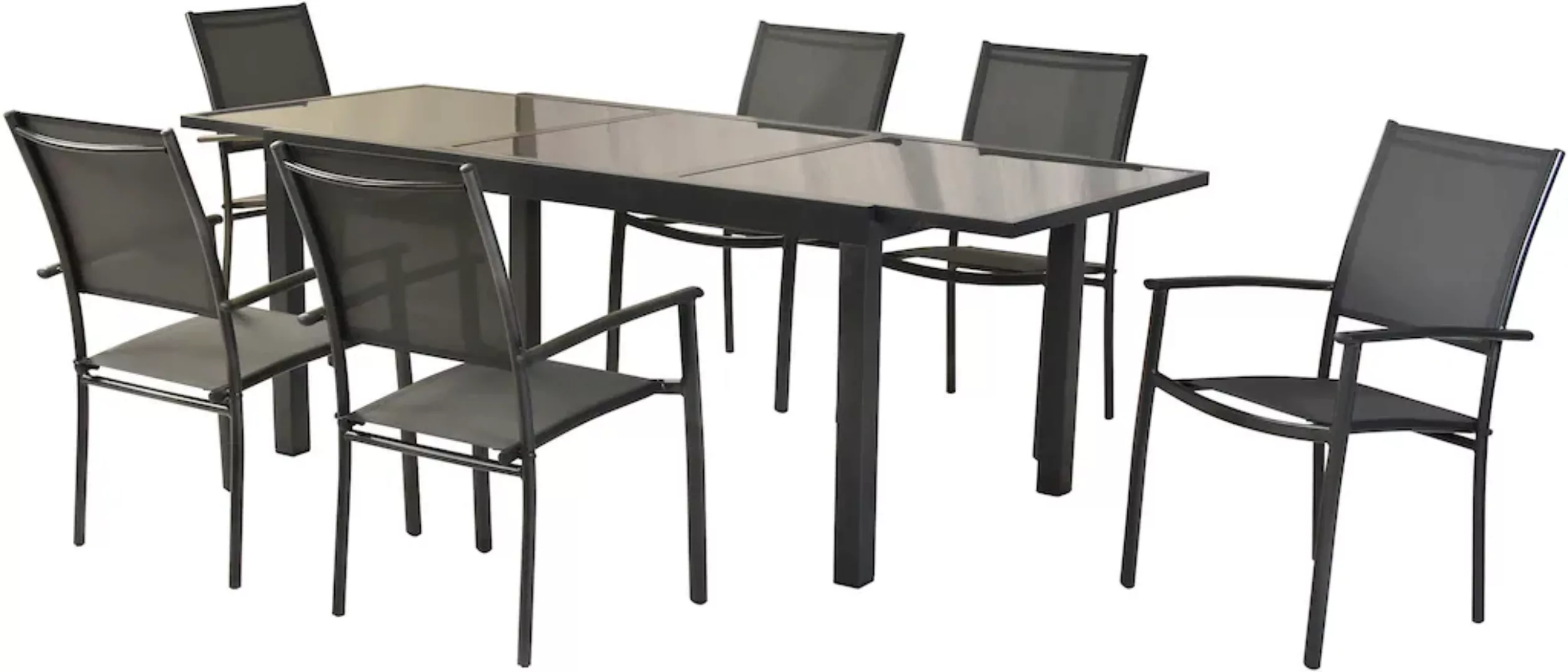 MERXX Garten-Essgruppe ""Milano"", (Set, 7 tlg.), Sessel stapelbar, Tisch a günstig online kaufen