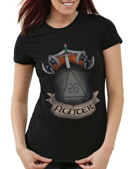 style3 T-Shirt Würfel Fighter dungeon and tabletop dragons d20 pen paper ro günstig online kaufen