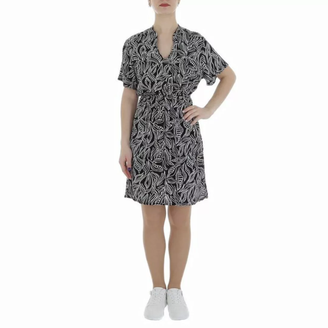 Ital-Design Sommerkleid Damen Freizeit (85987191) Print Minikleid in Schwar günstig online kaufen