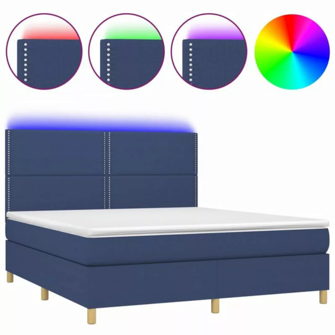 vidaXL Boxspringbett Bett Boxspringbett mit Matratze & Topper & LED (180 x günstig online kaufen