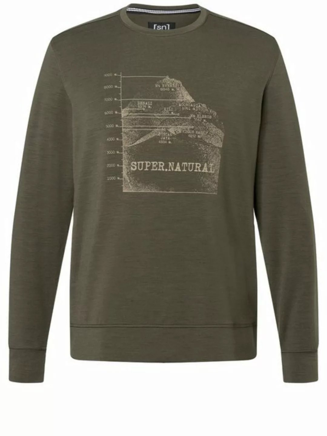 SUPER.NATURAL Sweatshirt für Herren, Merino 7 PEAKS Bergprint, no smell günstig online kaufen