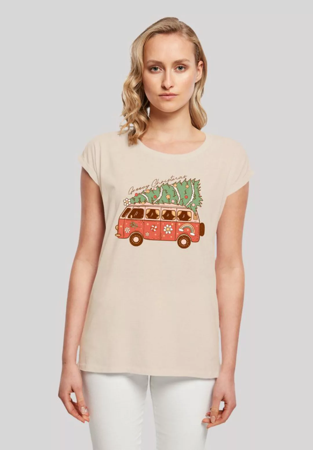 F4NT4STIC T-Shirt Groovy Weihnachten Camper Van Premium Qualität, Weihnacht günstig online kaufen