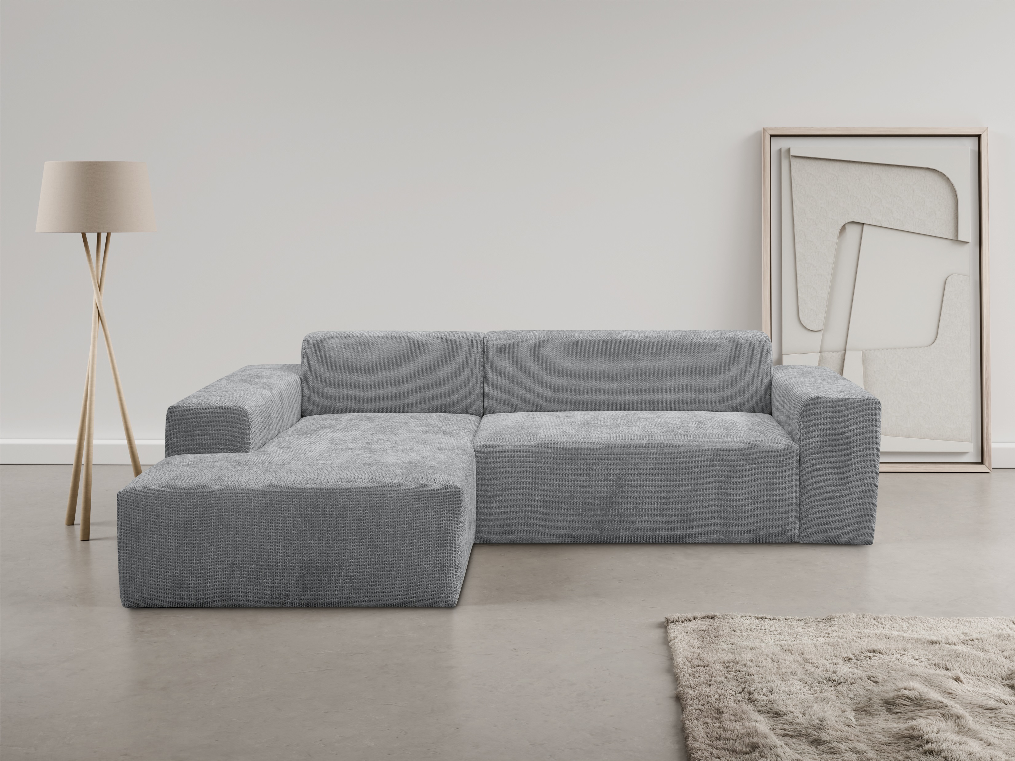 WERK2 Ecksofa »Zeus-L modern und zeitlos, Breite 253cm, bequemes Sofa«, Cur günstig online kaufen