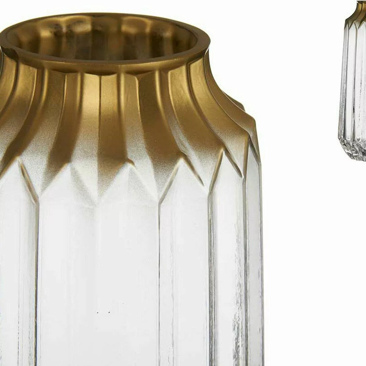 Vase Golden Durchsichtig Glas (13 X 23,5 X 13 Cm) günstig online kaufen