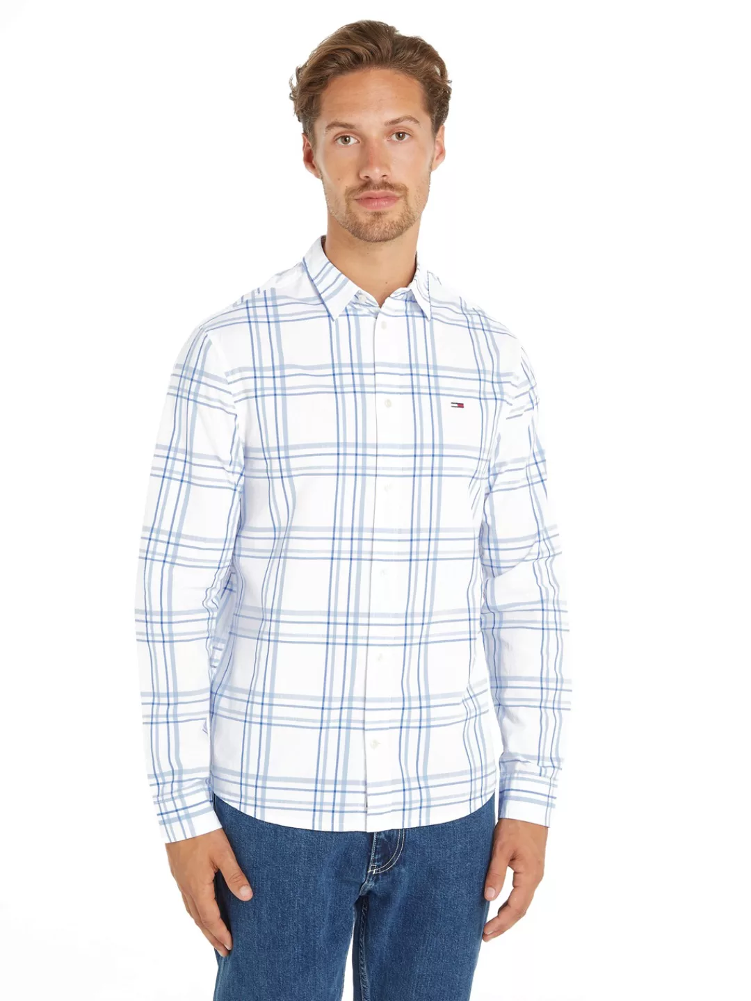 Tommy Jeans Langarmhemd TJM REG POPLIN CHECK SHIRT günstig online kaufen