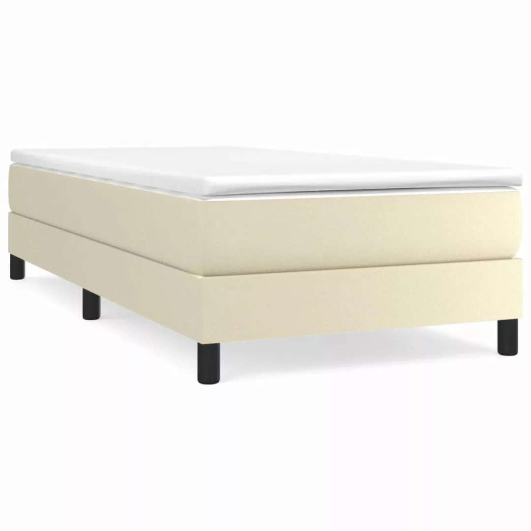 Vidaxl Boxspringbett Mit Matratze Creme 90x200 Cm Kunstleder günstig online kaufen