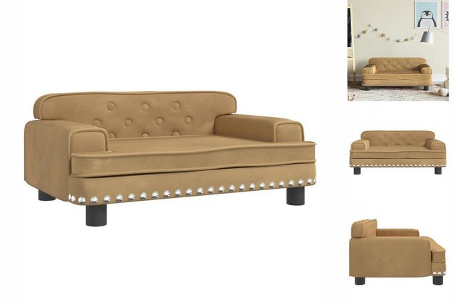 vidaXL Kindersofa Kindersofa Braun 70x45x30 cm Samt Kindercouch Kindermöbel günstig online kaufen