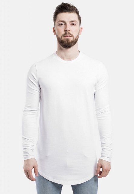 Blackskies T-Shirt Side Zip Langarm Longshirt T-Shirt Weiß Medium günstig online kaufen