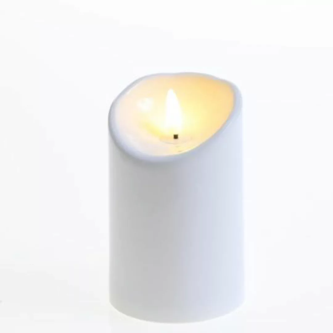 MARELIDA LED Kerze Außen 3D Flamme flackernd D: 7,5cm H: 12,5cm weiß  Erwac günstig online kaufen