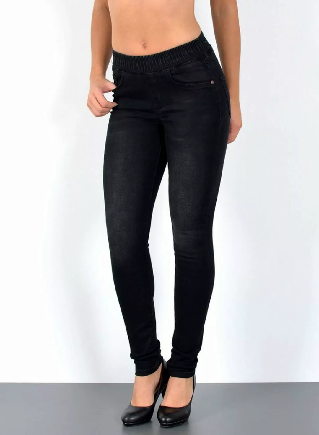 ESRA Stretch-Jeans J440 Damen High Waist Skinny Jeans, elastischer Gummibun günstig online kaufen