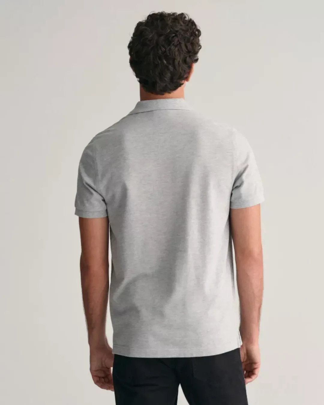 Gant Shield Piqué Poloshirt Grau - Größe M günstig online kaufen