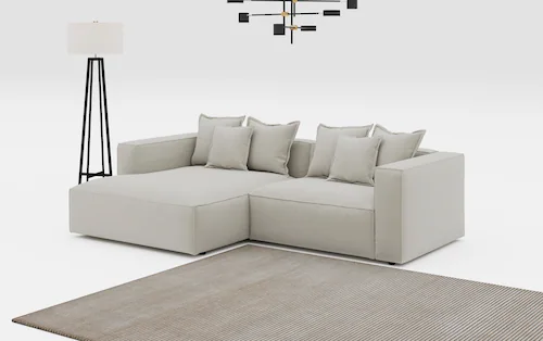 INOSIGN Ecksofa "Cowboy L-Form", mit 6 Kissen, kubisches Sofa günstig online kaufen