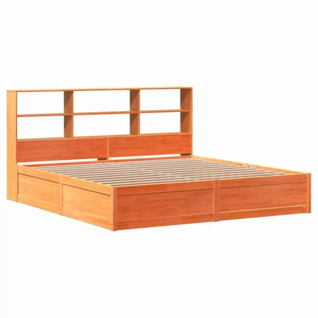 vidaXL Bett Massivholzbett ohne Matratze Wachsbraun 180x200 Kiefernholz günstig online kaufen