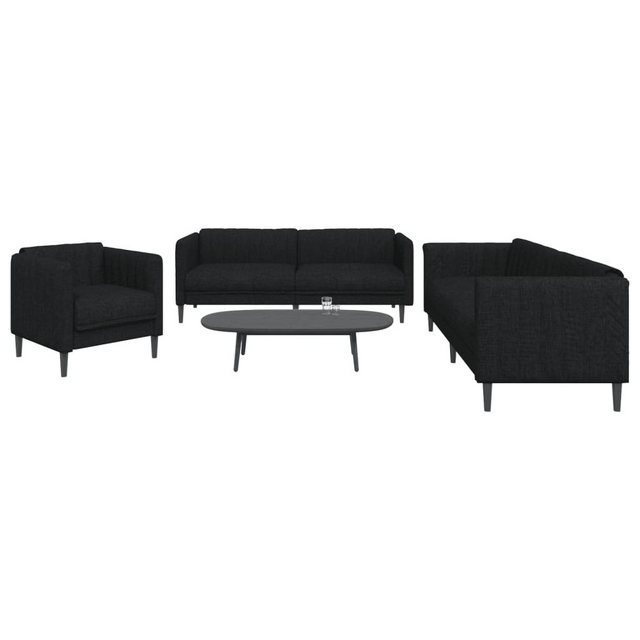 vidaXL Sofa 3-tlg. Sofagarnitur Dunkelgrau Stoff günstig online kaufen