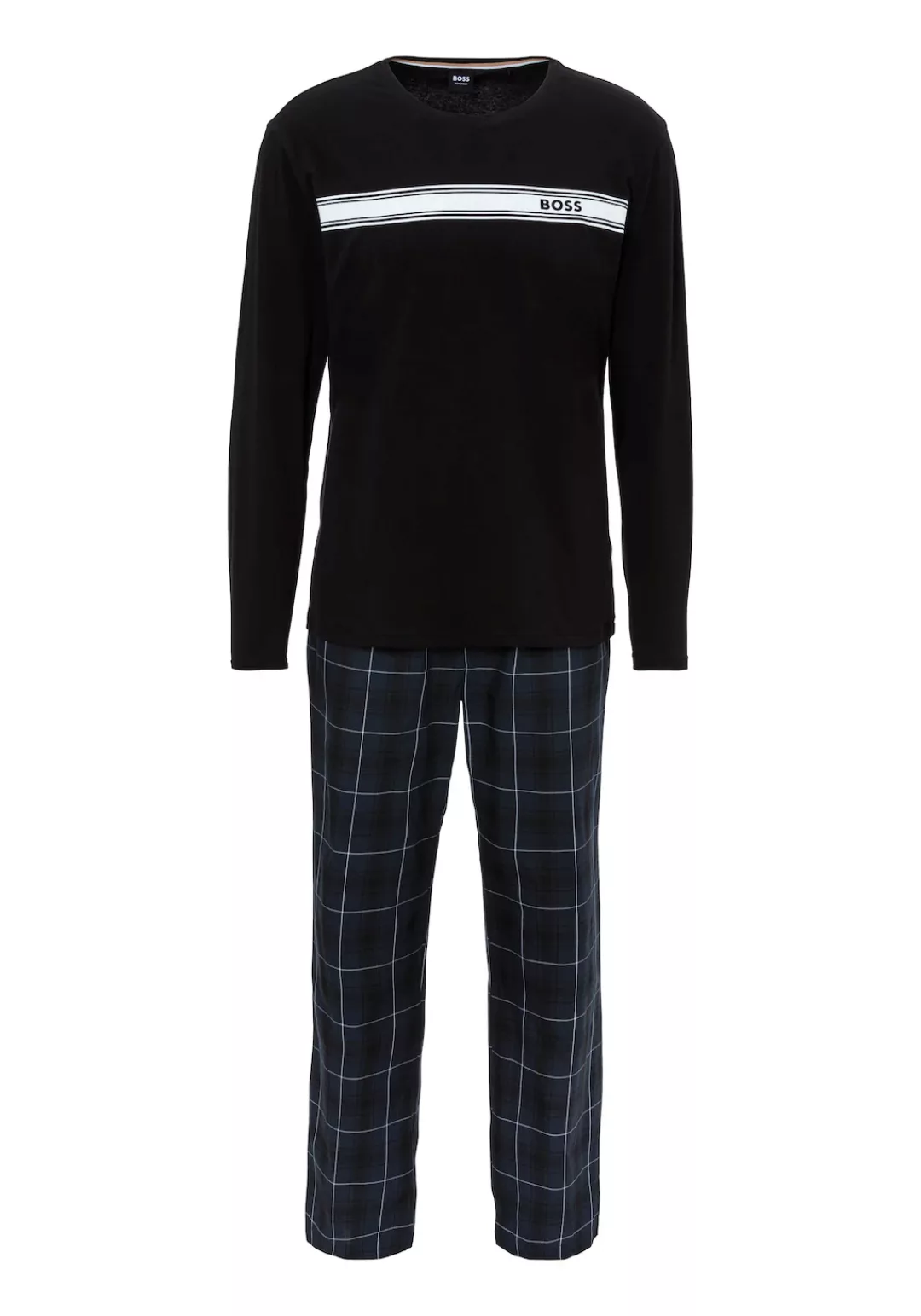 BOSS Pyjama "Urban Long Set 10", (Set, 2 tlg.), mit kontrastfarbenen Logo günstig online kaufen