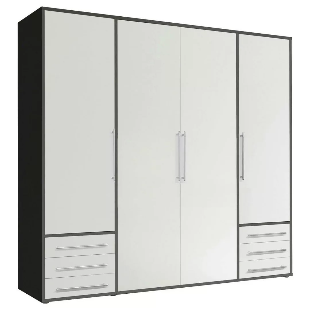 Kleiderschrank Lyss Graphit weiß B/H/T: ca. 205x194x58 cm günstig online kaufen