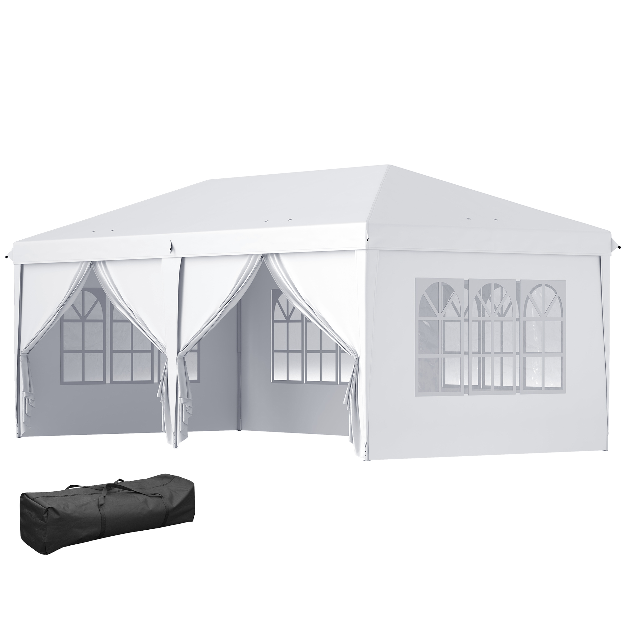 Outsunny Faltpavillon mit Seitenwänden, 5,85 x 2,95 m Gartenpavillon mit UV günstig online kaufen