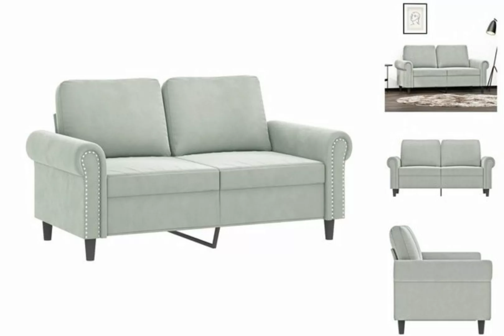 vidaXL Sofa 2-Sitzer-Sofa Dunkelgrau 120 cm Samt günstig online kaufen