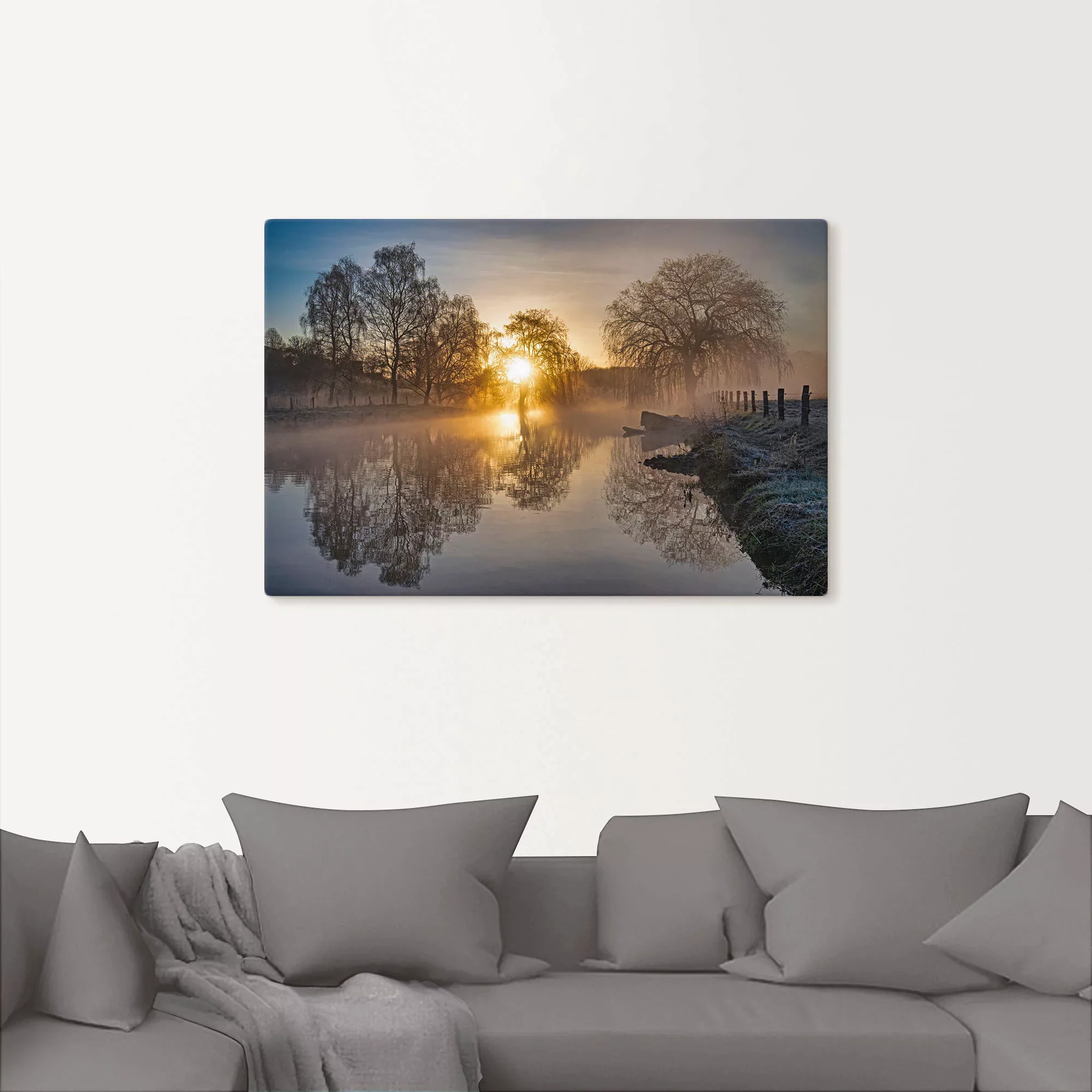 Artland Wandbild "Mystischer Morgen an der Trave", Bilder vom Sonnenunterga günstig online kaufen